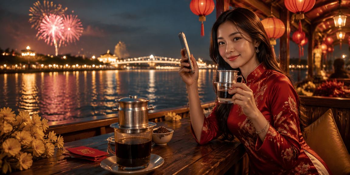 Quán cà phê ở Huế gợi thói quen xem thể thao bằng điện thoại