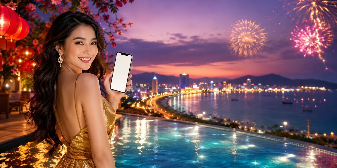 Không khí Quy Nhơn lễ hội minh họa việc xem thông tin thanh toán và ưu đãi 8xx